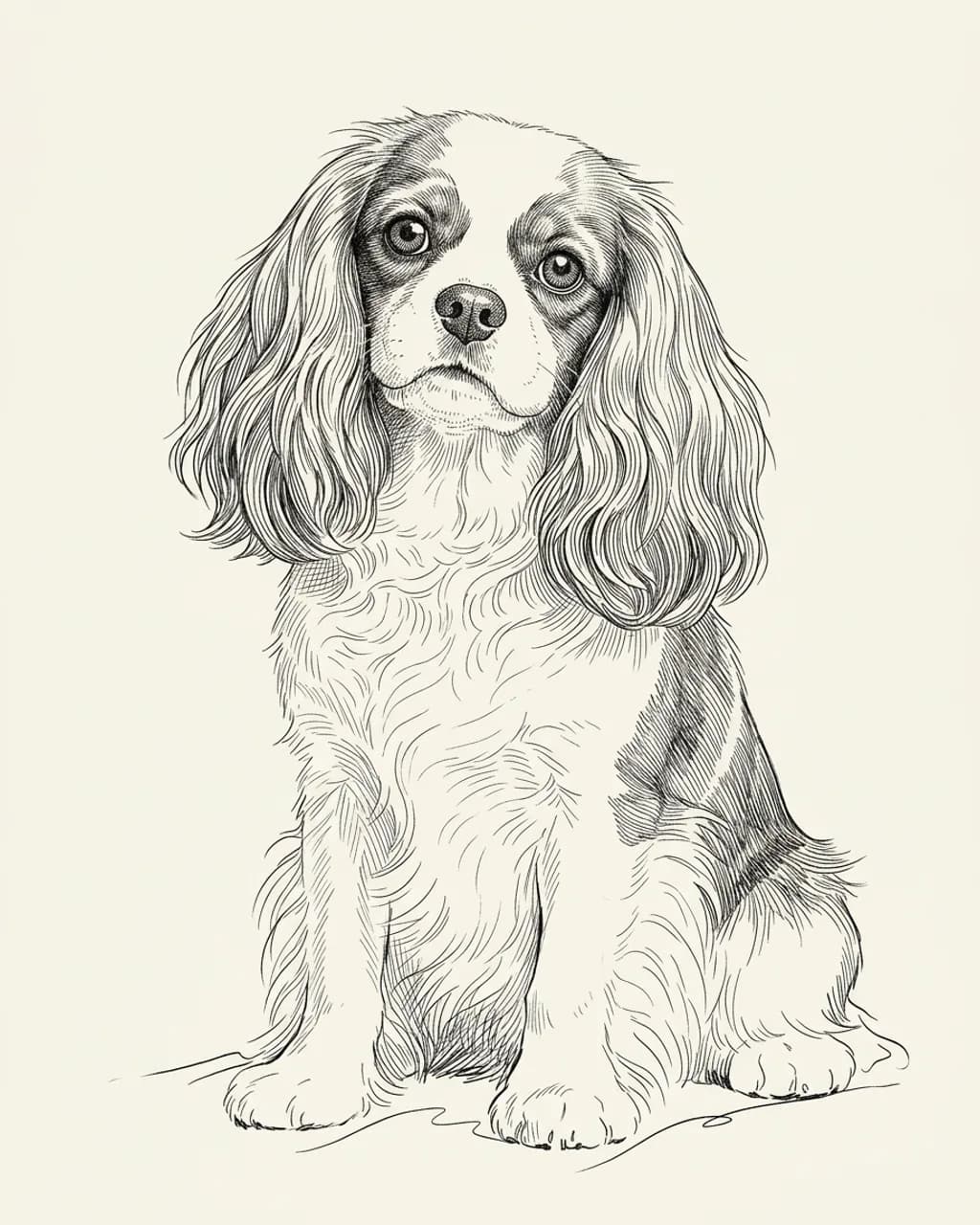 Pet Line Art AI-generated pet portrait